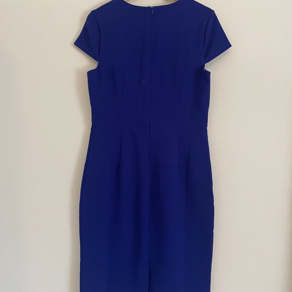 Vince Camuto Royal Blue Sheath Dress with Ruffle – Size 10, Worn Once - Picture 2 of 6